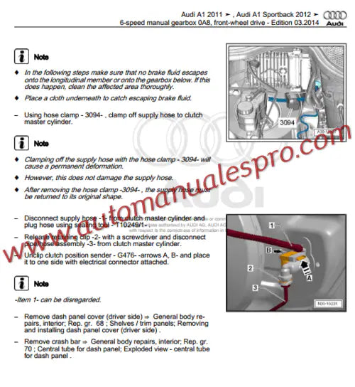 Manual de Taller y Diagramas Audi A1 (8X) 2010-2018