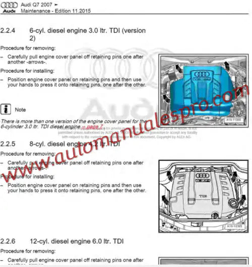 Manual de Taller y Diagramas Eléctricos Audi Q7 (2007-2015)