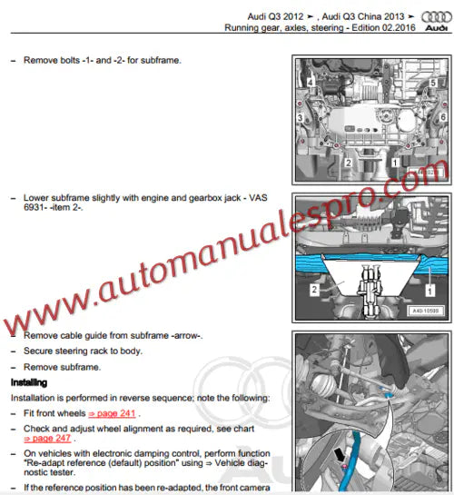 Manual de Taller y Diagramas Eléctricos Audi Q3 (2011-2018)