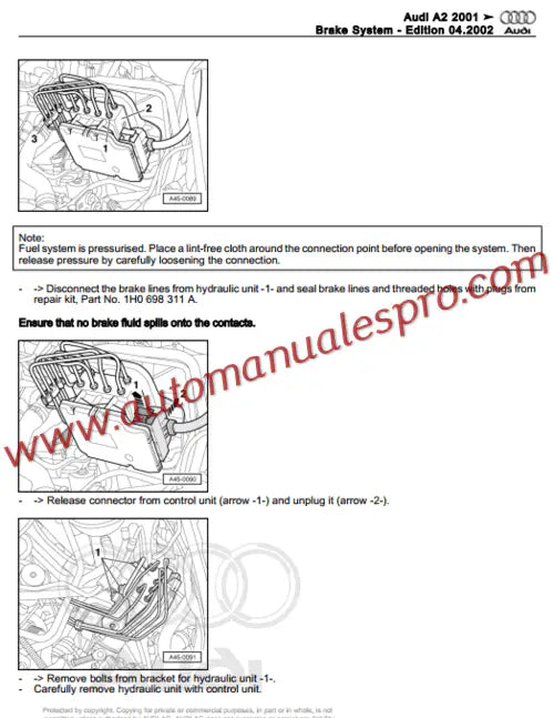 Manual de Taller y Diagramas Audi A2 (2000-2005)