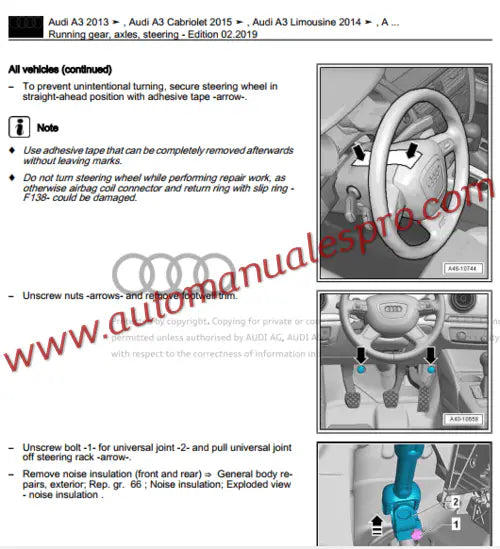 Manual de Taller y Diagramas Eléctricos Audi A3 2013-2020