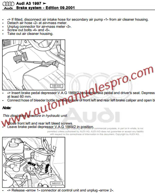 Manual de Taller y Diagramas Audi A3 (8L) 1997-2003