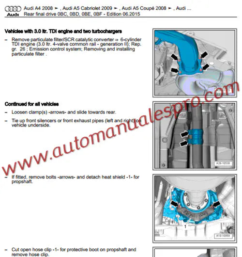 Manual Taller Audi A5, S5, RS5 2007-2017 Incluye Diagramas