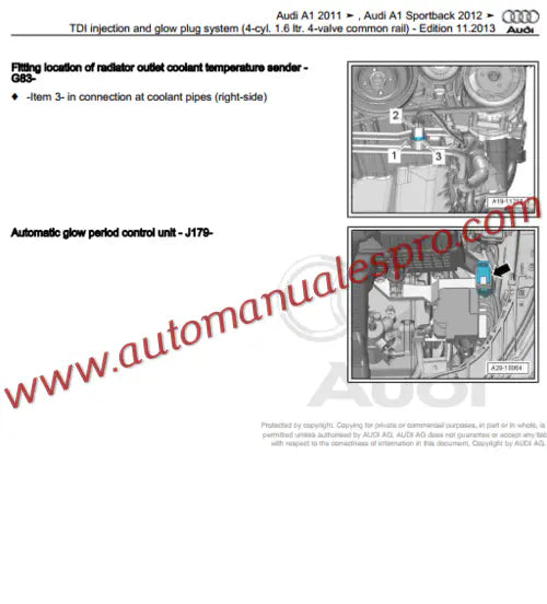 Manual de Taller y Diagramas Audi A1 (8X) 2010-2018