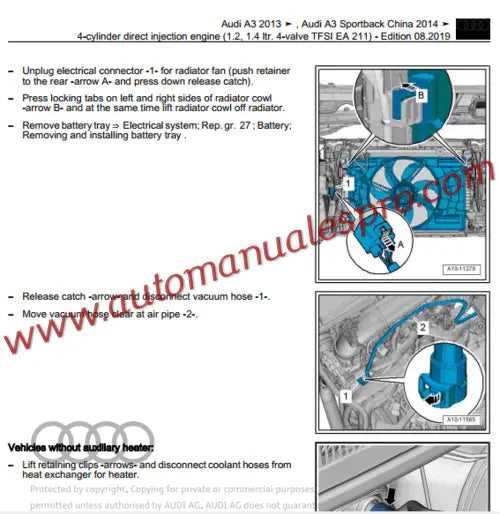 Manual de Taller y Diagramas Eléctricos Audi A3 2013-2020