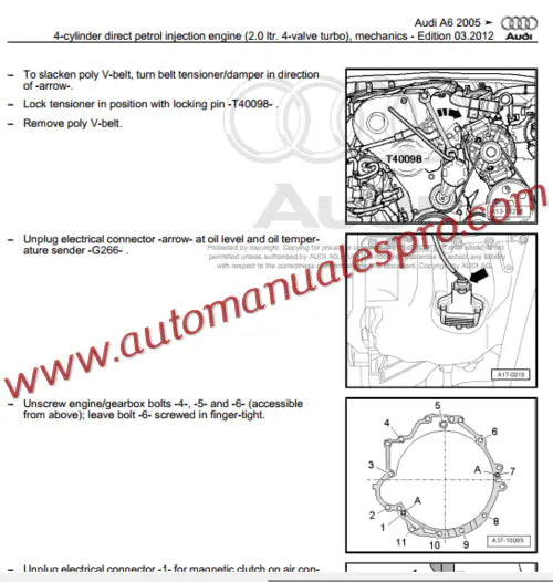 Manual de Taller y Diagramas Eléctricos Audi A6 (2005-2020)