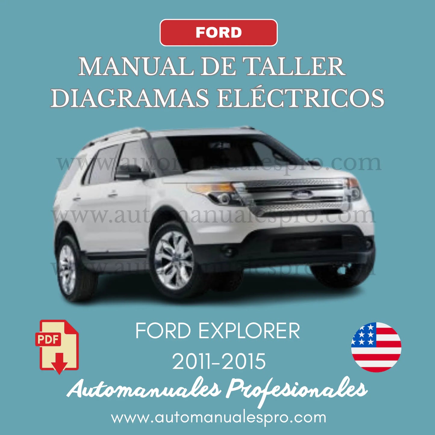Manual de reparación mecánica de motor, transmisión entre otros, además del sistema eléctrico con gráficos en alta definición para Ford Explorer 2011-2015 PDF.