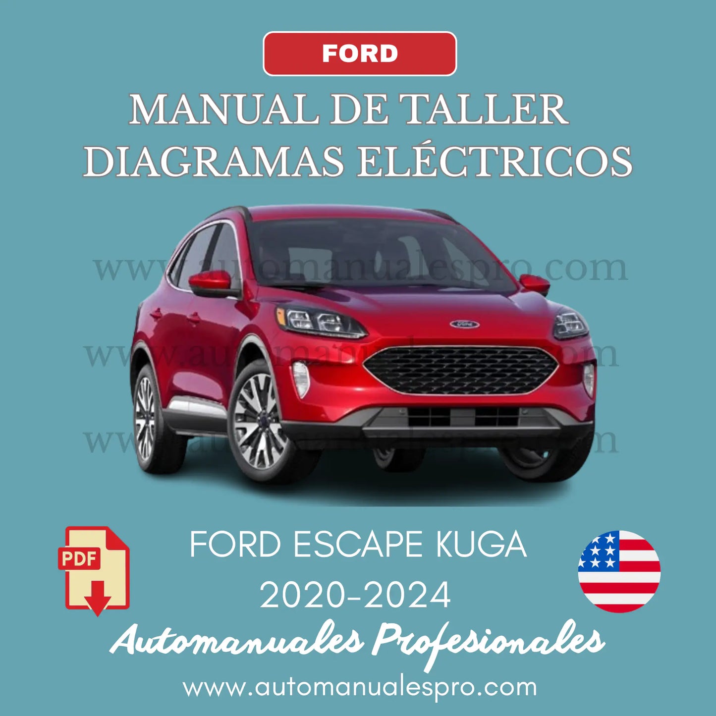 Reparaciones y diagramas eléctricos para el Ford Escape Kuga 2020-2024, formato PDF, con todos los detalles y procedimientos mecánicos y eléctricos.