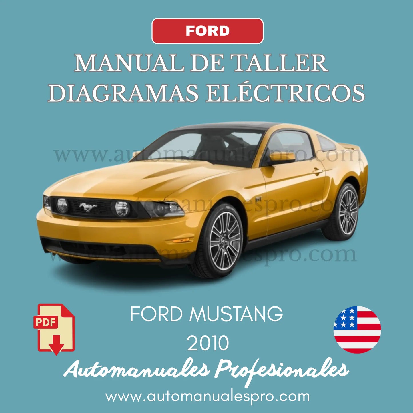 Repara tu emblemático Ford Mustang del año 2010, con nuestro Manual de Servicio y esquemas eléctricos, que contiene toda la información precisa y detallada para tal fin.
