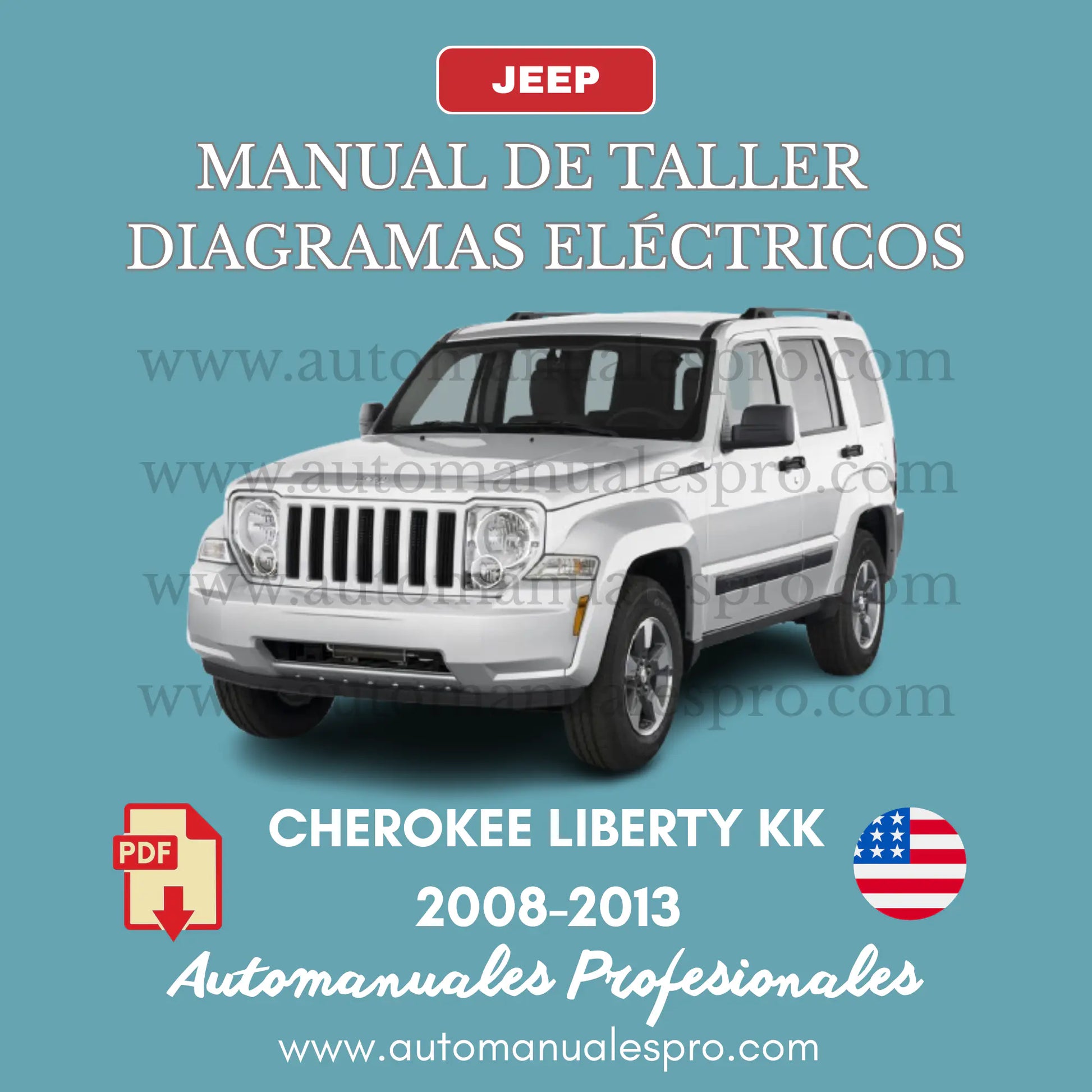 Manual de taller y reparación mecánica y eléctrica con imágenes nítidas para Jeep Cherokee Liberty KK, 2008-2013 PDF.
