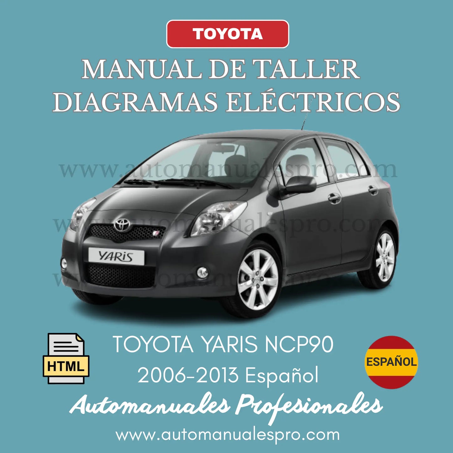 Manual interactivo de taller y diagramas eléctricos, todo en español, para su Toyota Yaris, de los años 2006 al 2013, modelos de la serie NCP90, con todos sus procesos de reparación incluyendo todos sus diagramas eléctricos.